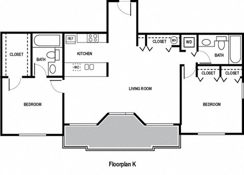 a floor plan of a house with a bedroom and a living room